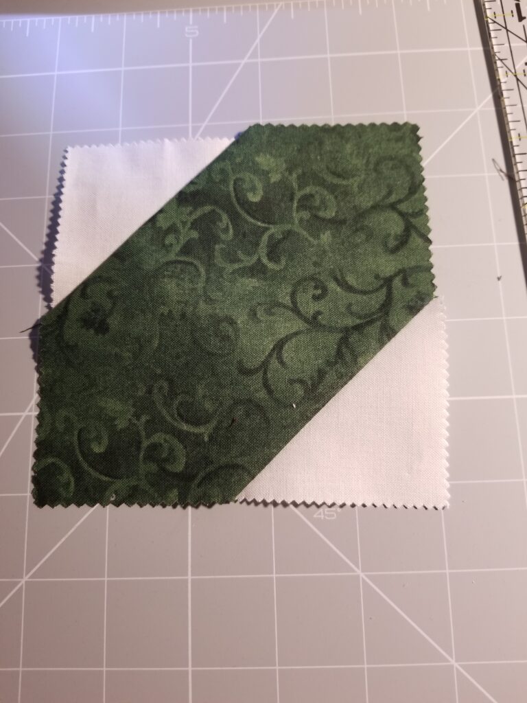 Green and White block after pressing
