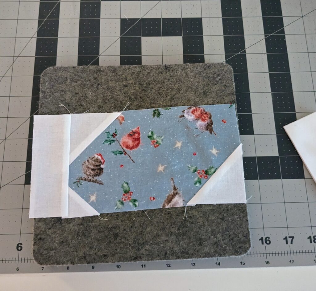Pieces A, B, C and D sewn together.