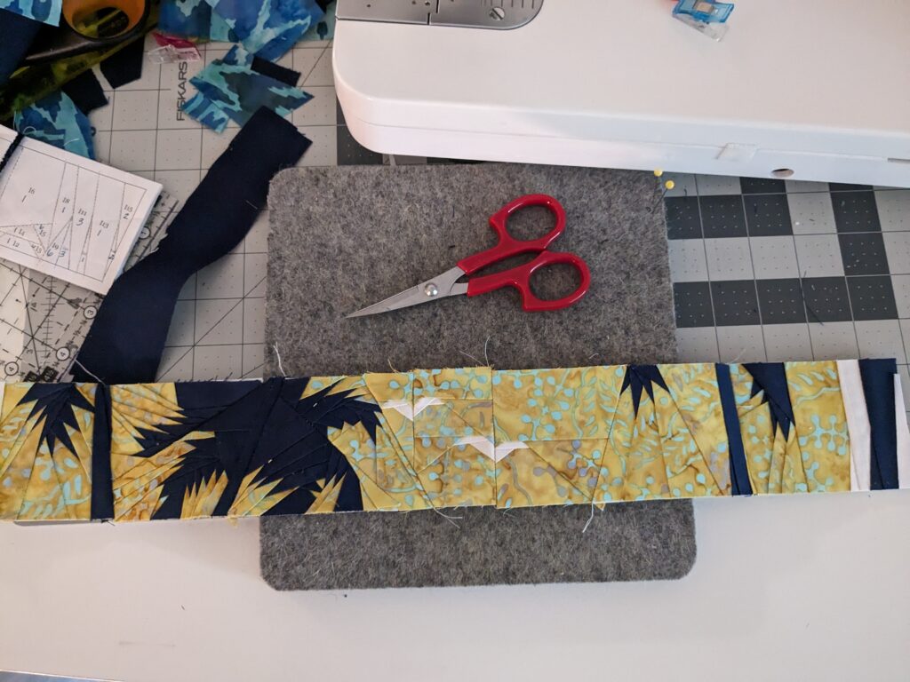 Fourth row of the foundation paper pieced pattern.
