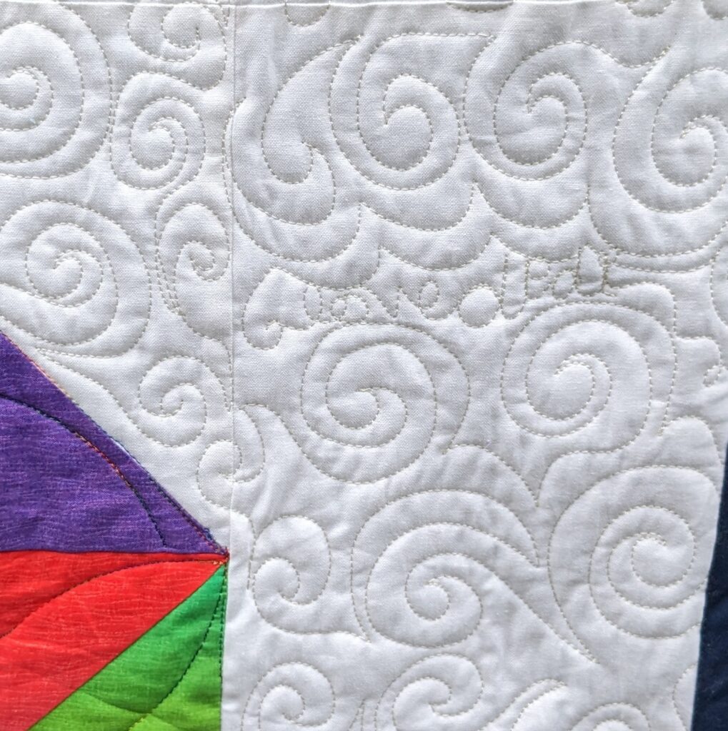 Close up of the background quilting.
